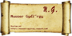 Musser György névjegykártya